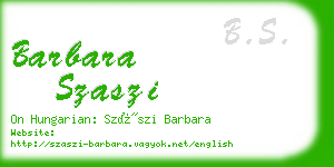 barbara szaszi business card